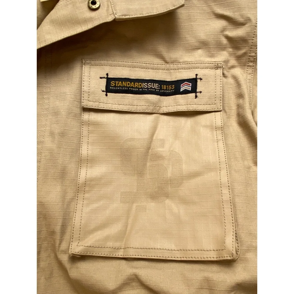 State Property Standard Issue Men Tan‎ Ripstop Field Jacket XL Packable Hood
